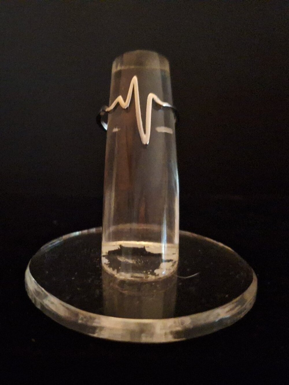 "Warrior" Heartbeat Minimalist EKG Silver Adjustable Everyday Nurse/Doctor Ring
